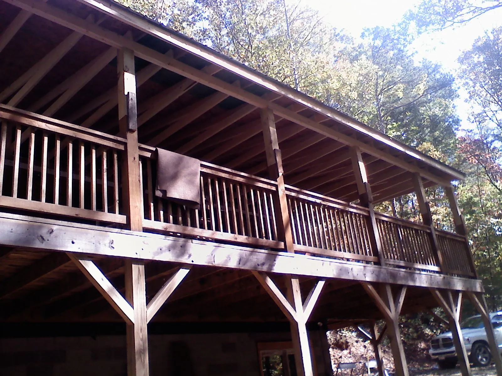 Timber framing under a new elevated porch and deck — Roof Leak Repair in Bidwell by Roofing Brothers